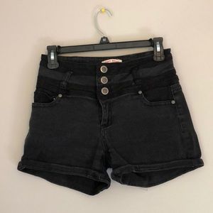 HIGH WAISTED Black Denim Shorts